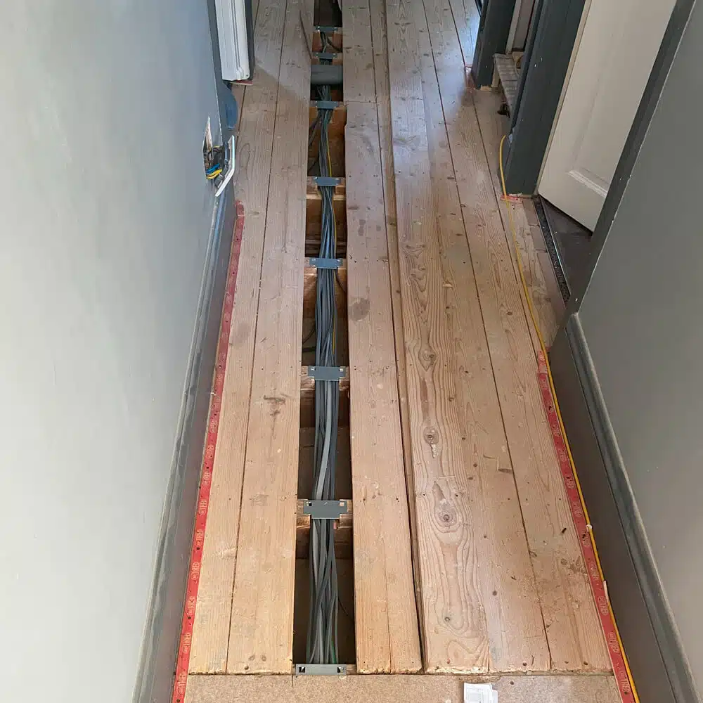 underfloor electrical rewiring