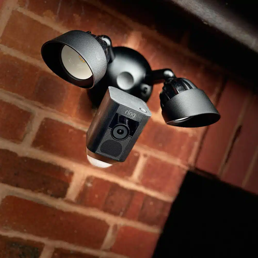 security camera with spot light installation